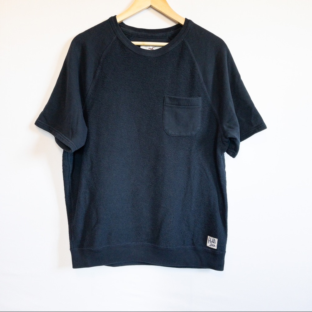 Hollister California Navy Blue French Terry Short Sleeved Sweatshirt